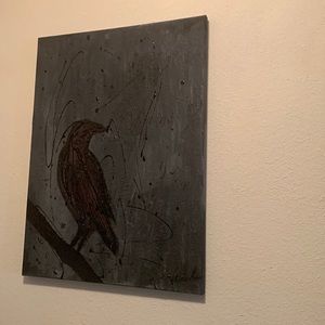 Dark crackle Acrylic painting one of a kind